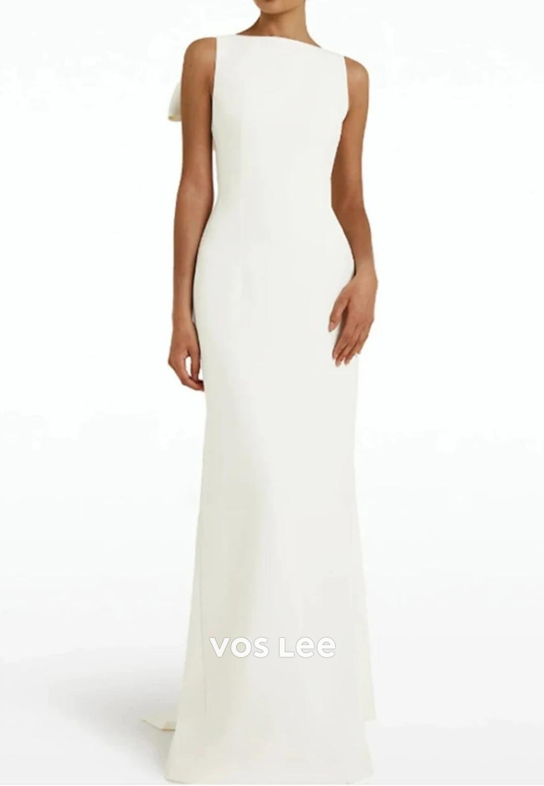 Couture & Ornate  Sleeveless Bowknot Sleek Mermaid Evening Dress