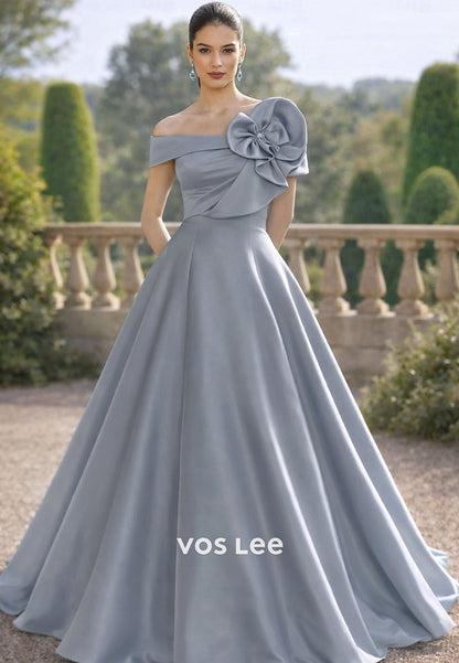 One-Shoulder Ball Gown - Mother's Wedding & Banquet Maxi Dress