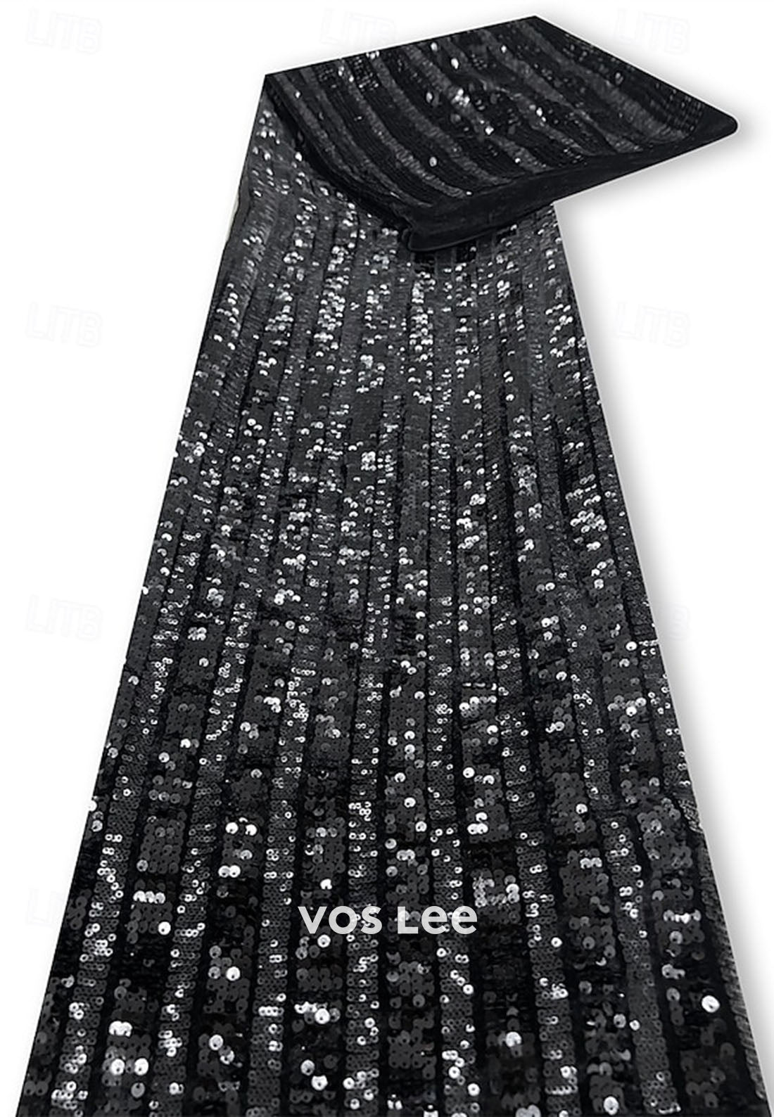Elegant Sequined Long Sleeve V Neck Satin A-Line Evening Gown