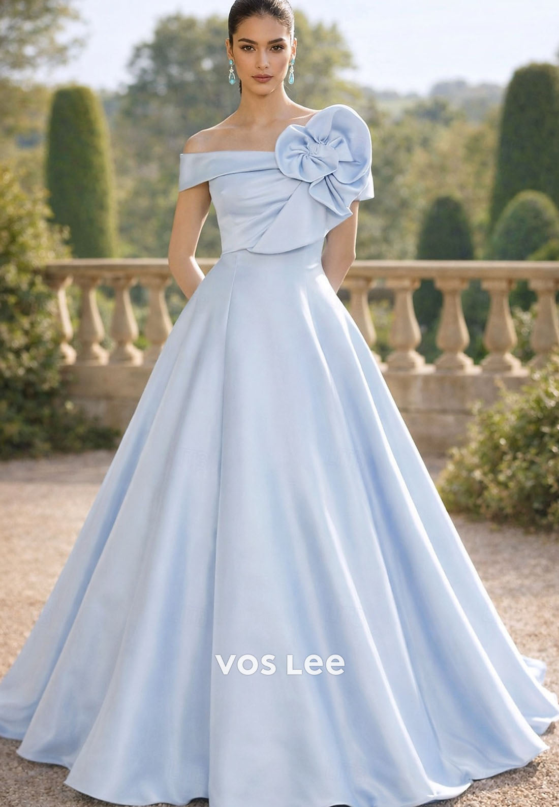 One-Shoulder Ball Gown - Mother's Wedding & Banquet Maxi Dress