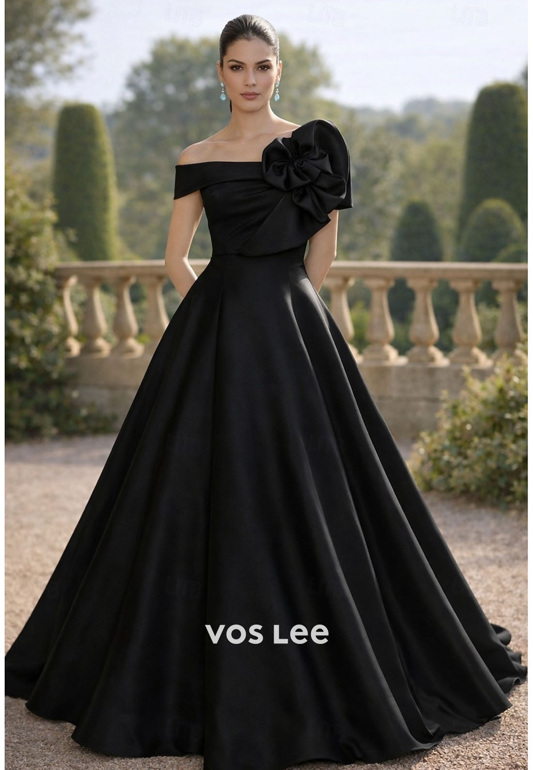 One-Shoulder Ball Gown - Mother's Wedding & Banquet Maxi Dress