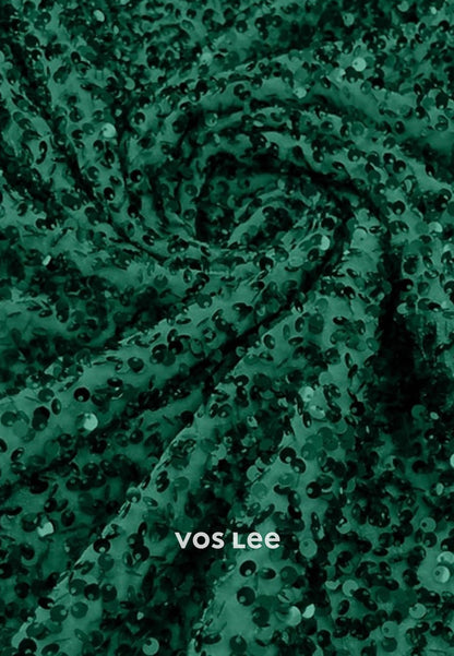 Sequined O-Neck Long-Sleeves With Feathers A Line Evening Dress