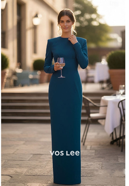 Long Sleeve Mother's Slim Fit Formal Dress for Wedding & Banquet