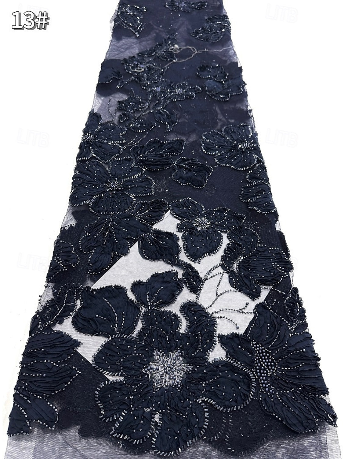 Light Blue Halter Neck Evening Dress with Detachable Train | Lace Applique Floor-Length Gown