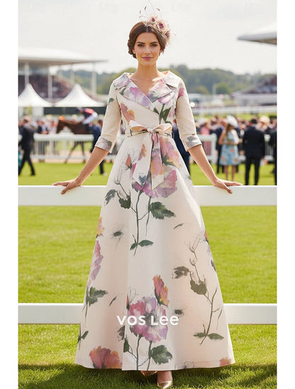 Watercolor Floral Maxi Dress with Belt | Kentucky Derby & Wedding Guest Formal Gown