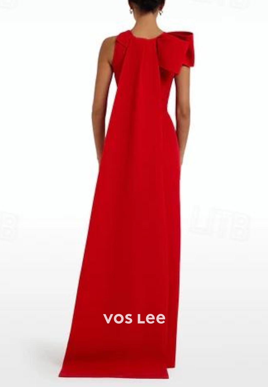 Couture & Ornate  Sleeveless Bowknot Sleek Mermaid Evening Dress