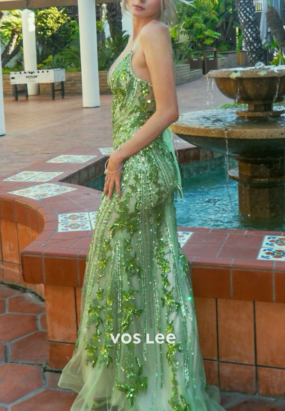 Sparkling Green Sequin Mermaid Prom Dress with Spaghetti Straps | 2026 Formal Gown