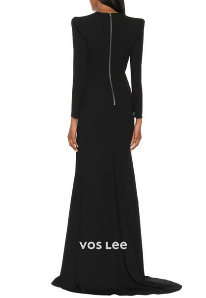 Glamorous & Dramatic A-Line Low V-Neck Pleated Evening Dress with High Slit