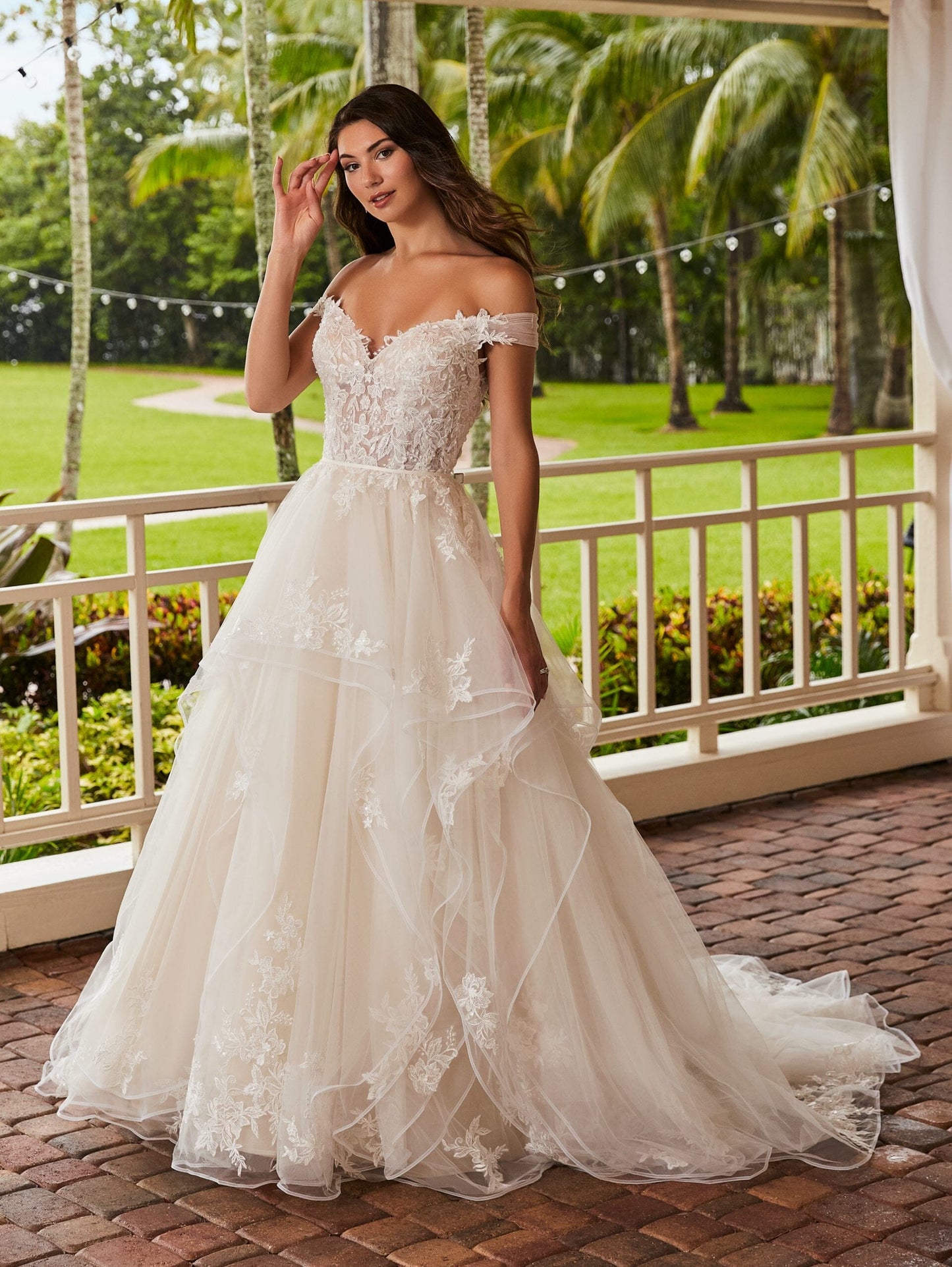 Sweetheart Lace Off Shoulder Bridal Gown With Sheer illusion Bodice