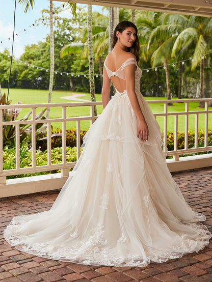 Sweetheart Lace Off Shoulder Bridal Gown With Sheer illusion Bodice