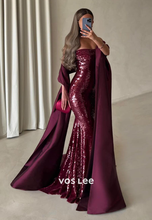 Glitter Sweetheart Sleeveless Mermaid Fully Sequins Long Evening Dress