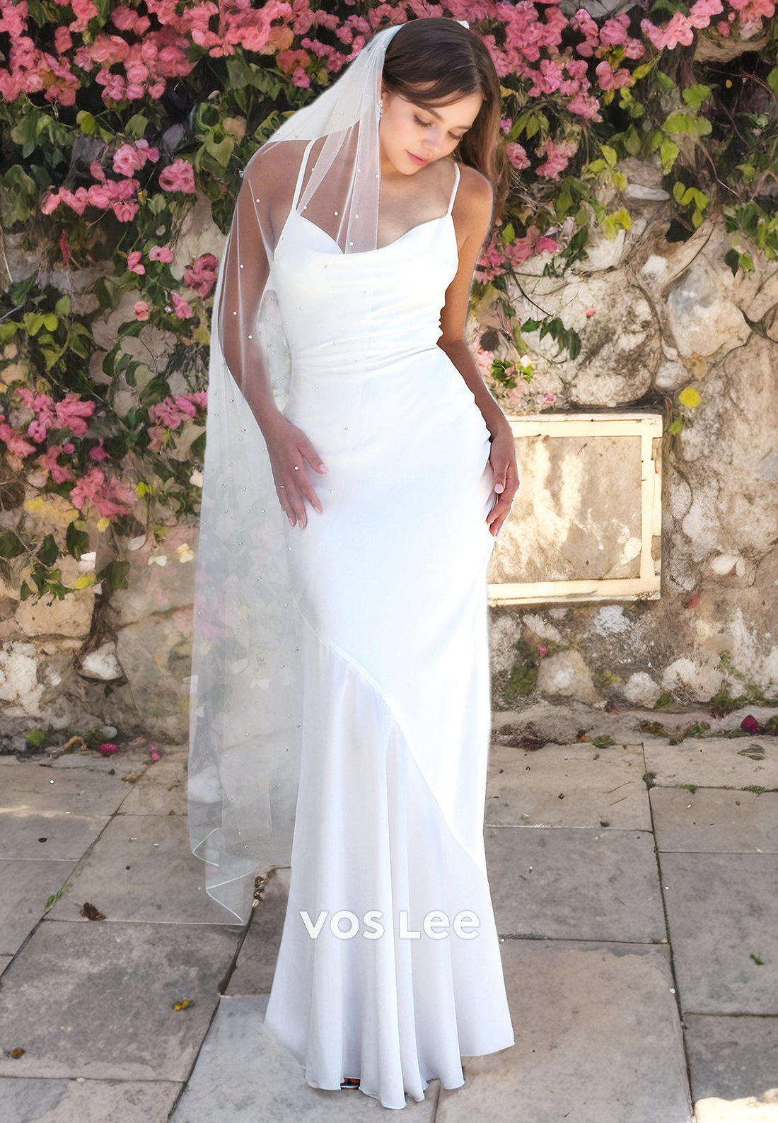 Minimalist Sheath/Column Halter Sweep Train Sleeveless Sweetheart Wedding Dress