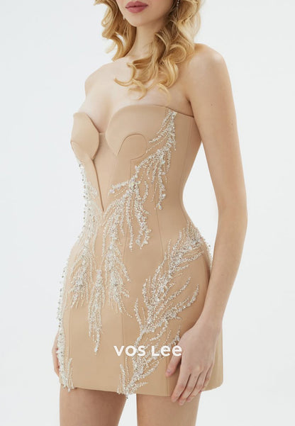 Sexy and Sleek A-Line Sweetheart Beading Sequins Embellished Wedding Guest Dresses