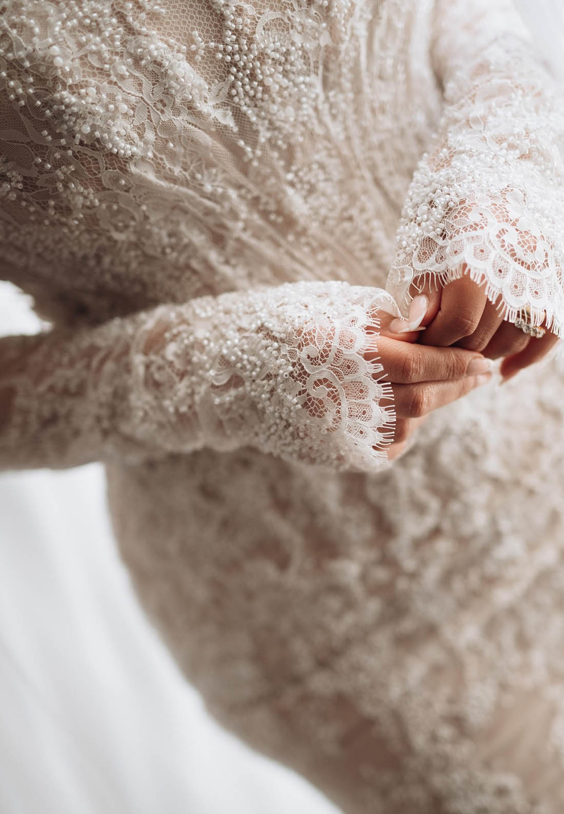 Charming A-Line Long Sleeves Lace Wedding Dress