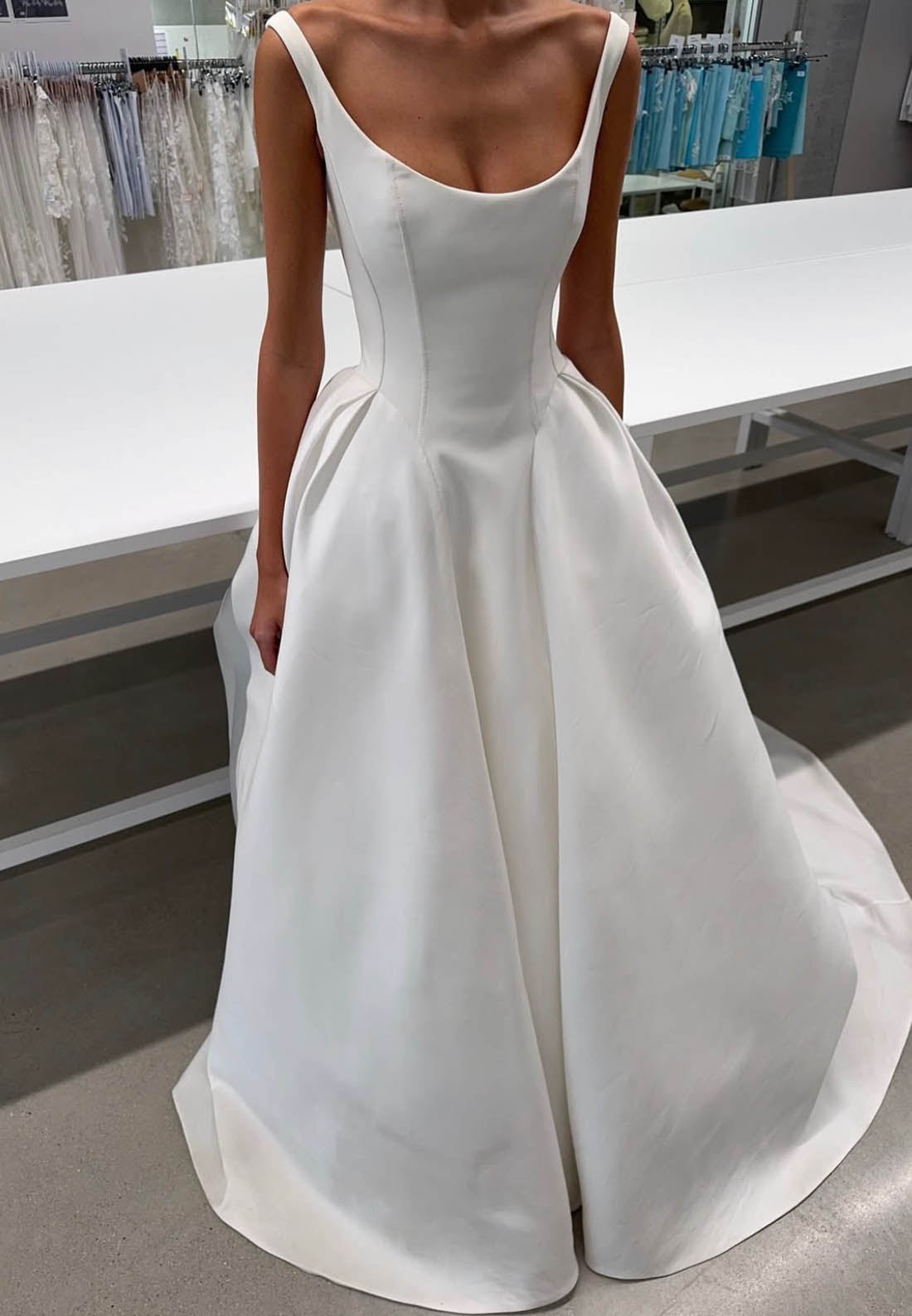 Spaghetti Straps Scoop Empire-Waist Wedding Dress