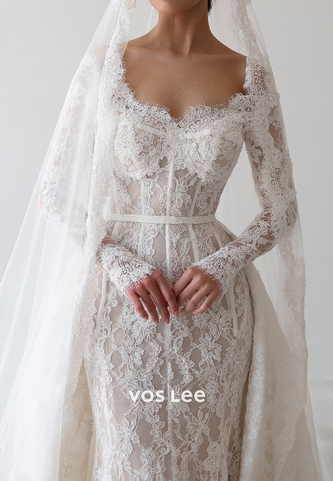 Long Sleeve Off the Shoulder Appliques Lace Mermaid Wedding Dresses