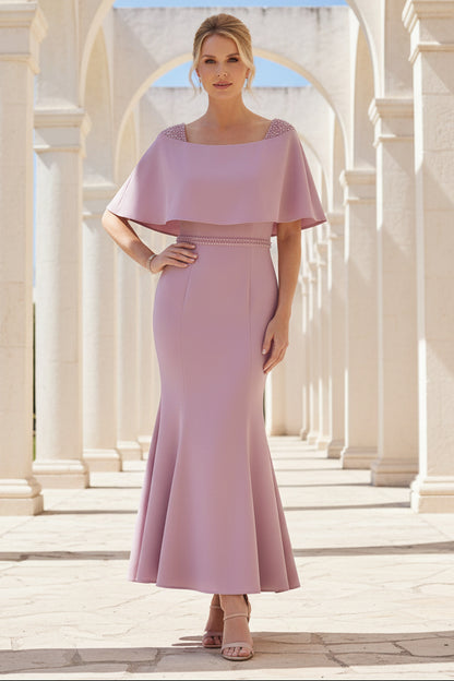 Mermaid Cowl Neck Sleeveless Ankle-Length Mother of the Bride Dress