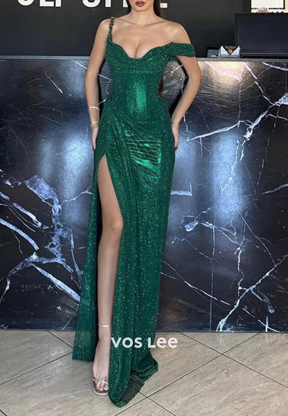 Fashion One Shoulder High Tiered Mermaid Evening Formal Dresses