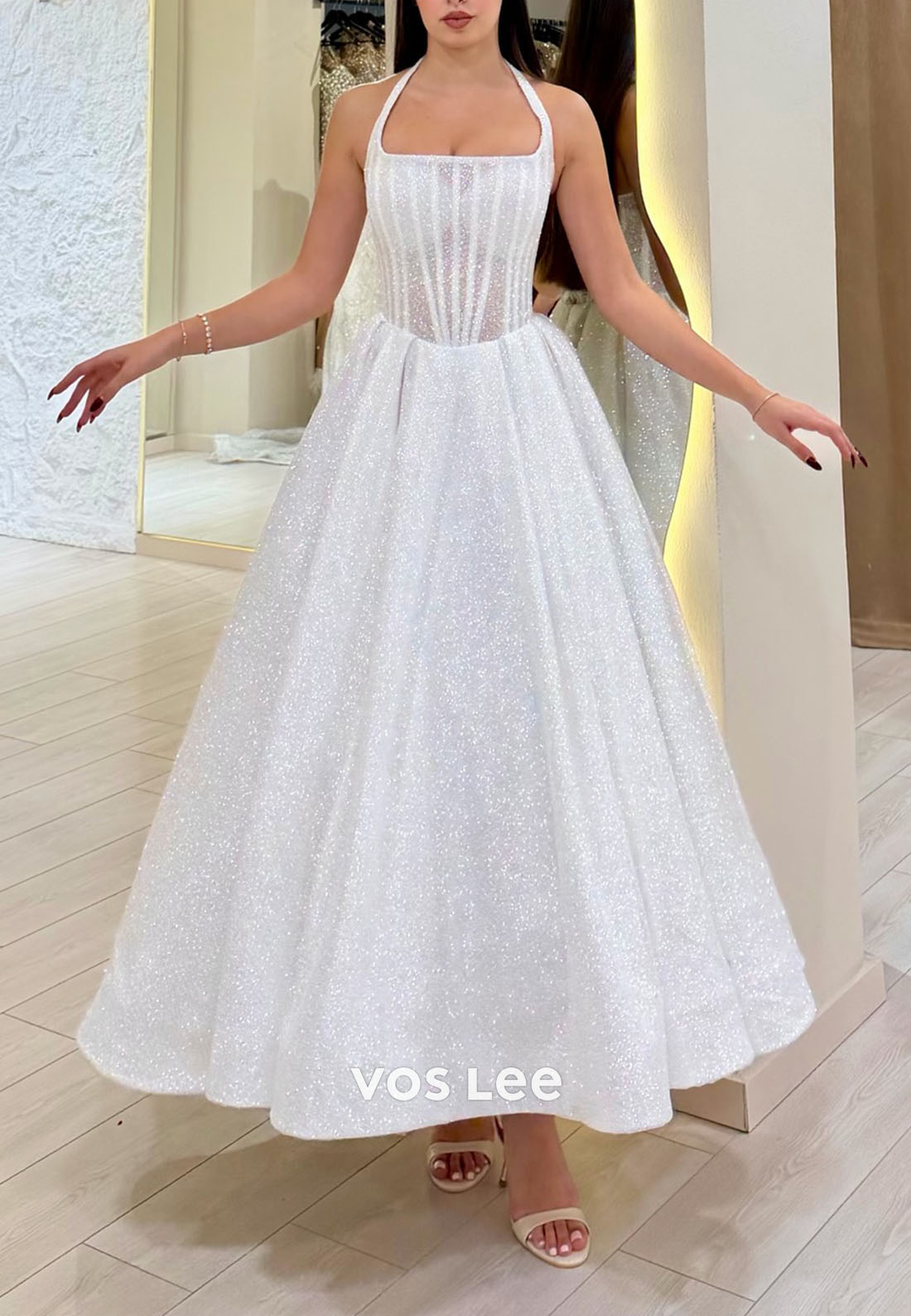 Strapless A-Line Shining  Prom Dress Princess Dress