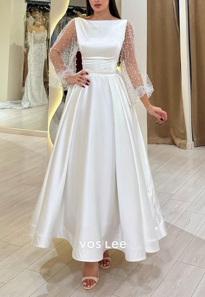 Sequins Long Sleeves A Line Prom Dress With Bow