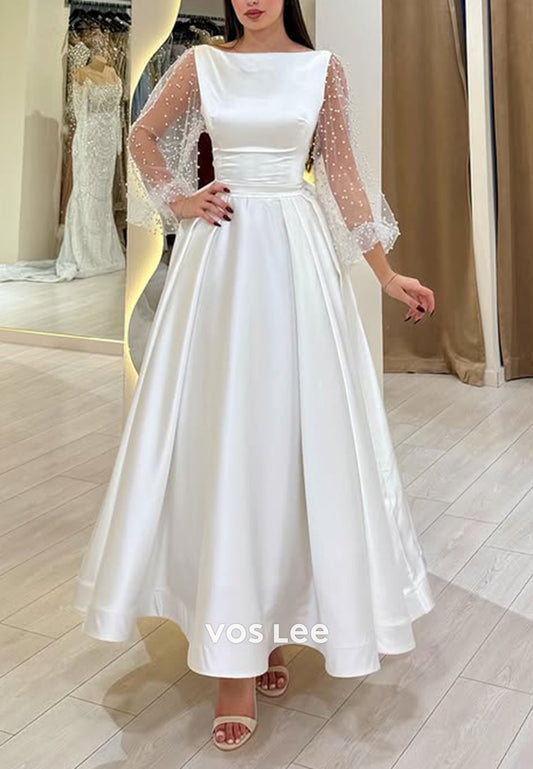 Sequins Long Sleeves A Line Prom Dress With Bow