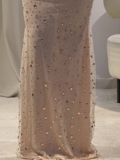 Sparkle & Shine Scoop Rhinestone Floor-Length Mermaid Prom Dresses