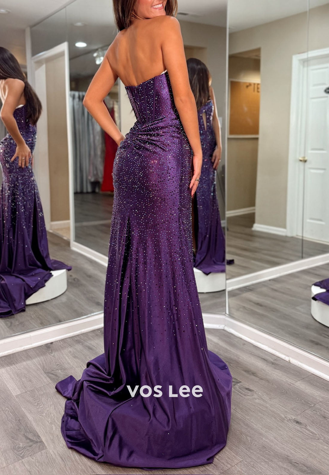 Luxury Cut out Sweetheart High Side Split  Sheath Prom Dress