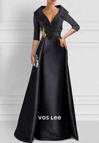 Glamorous & Dramatic Long Sleeves V Neck Mermaid Long Formal Evening Dress