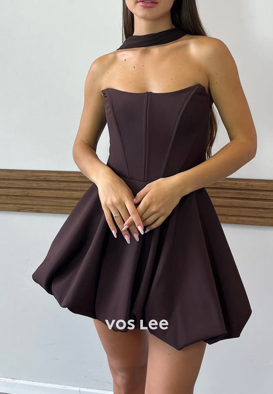 Gorgeous & Charming Strapless Ruched A-Line Homecoming Dresses