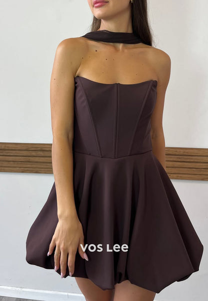 Gorgeous & Charming Strapless Ruched A-Line Homecoming Dresses