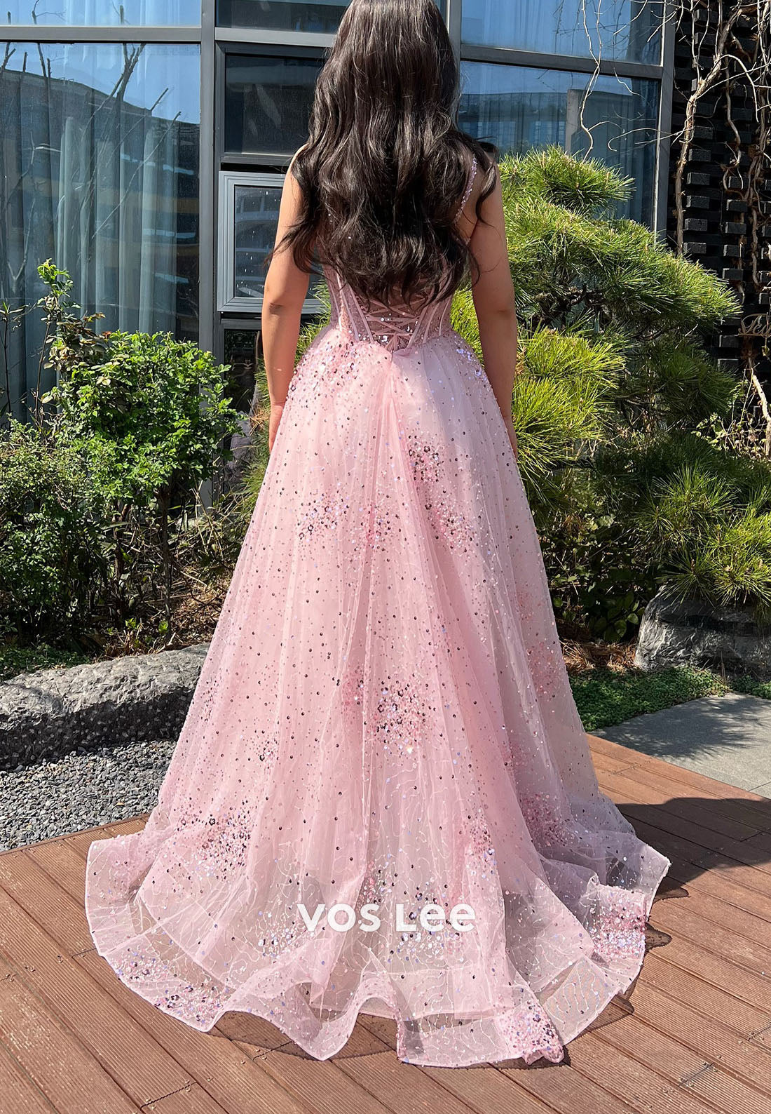 Stunning Pink Beading Sweetheart A-line Prom Gown Party Gown