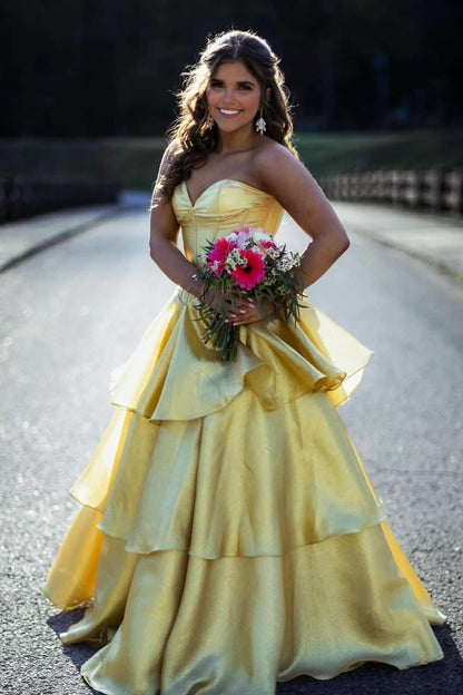 Strapless Aqua Tiered Back Bow Long Dress
