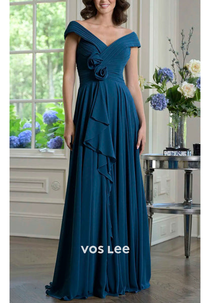Fuchsia Floral Applique Formal Dress | Ruched Floor-Length Gown for Wedding Guests