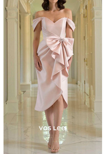 Elegant Ruffled Asymmetric Hem Cocktail Dress