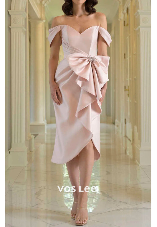 Elegant Ruffled Asymmetric Hem Cocktail Dress