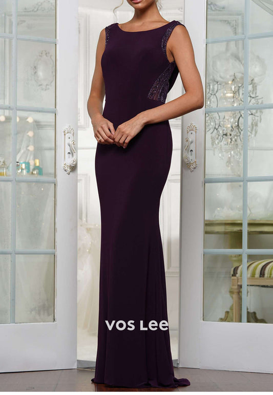 Gorgeous & Charming Scoop Rhinestone Floor-Length Mermaid Mother of Bride Dresses