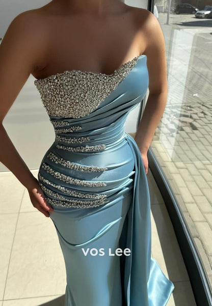 Classic & Timeless Sweetheart Rhinestone Mermaid Evening Dress with Brush Train