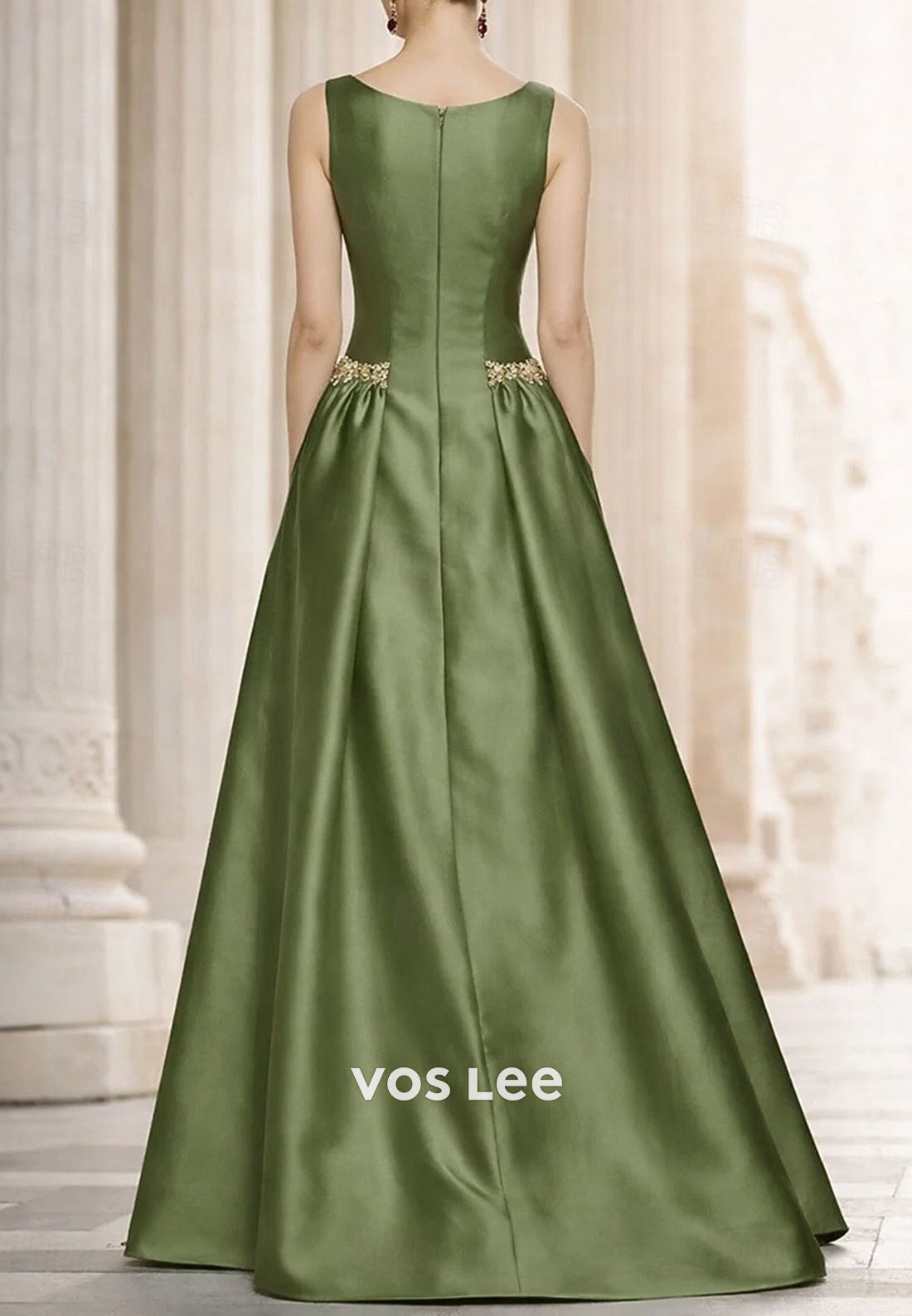 Sleeveless Boat Neck Formal Dress for Mother of the Bride