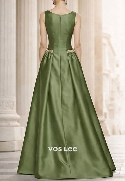 Sleeveless Boat Neck Formal Dress for Mother of the Bride