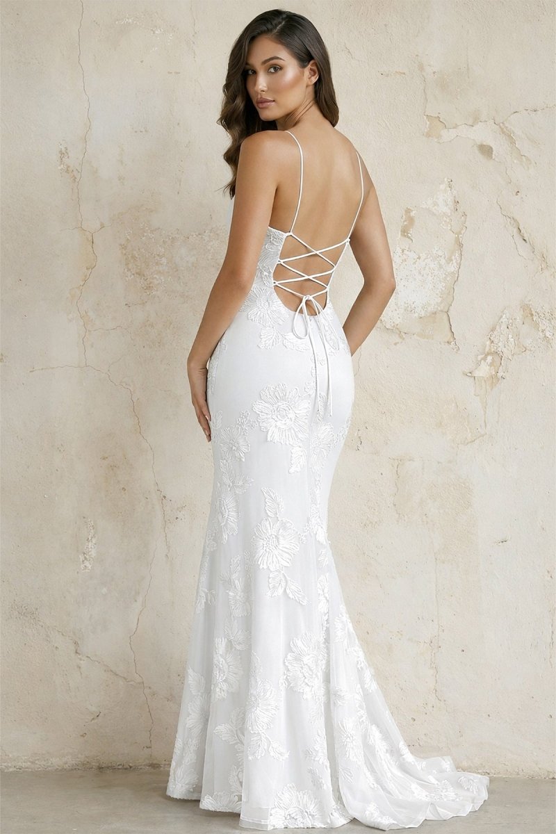 Sky Blue Spaghetti Straps Mermaid Tulle Long Prom Dresses With Appliques