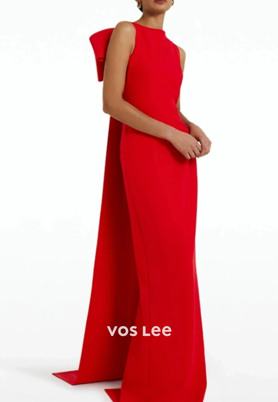 Couture & Ornate  Sleeveless Bowknot Sleek Mermaid Evening Dress