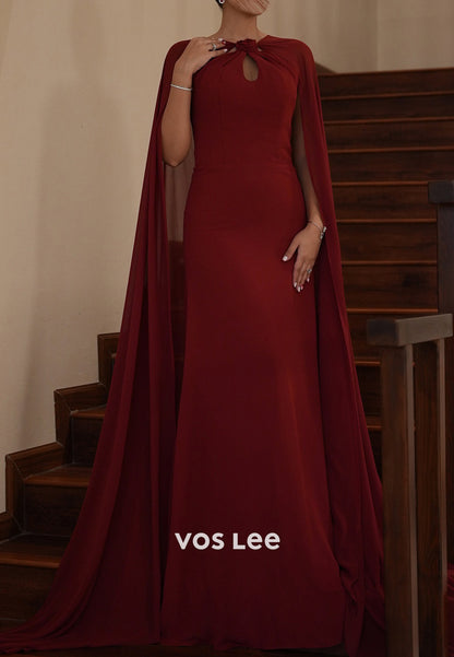 Elegant & Luxurious Flowers Embellished Mermaid Evening Dresses with Sweep Train