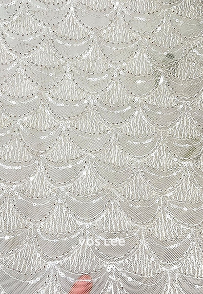 Sequin O Neck A-Line Long Sleeve Satin Evening Gown