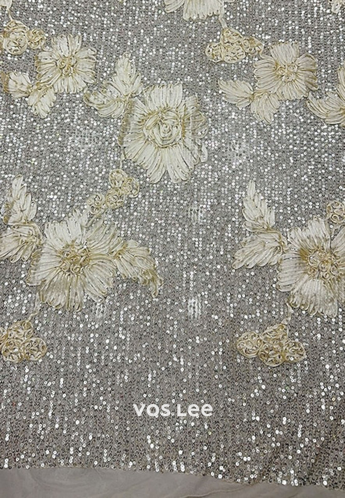 Sequin Flower One shoulder Sheath Evening Gown