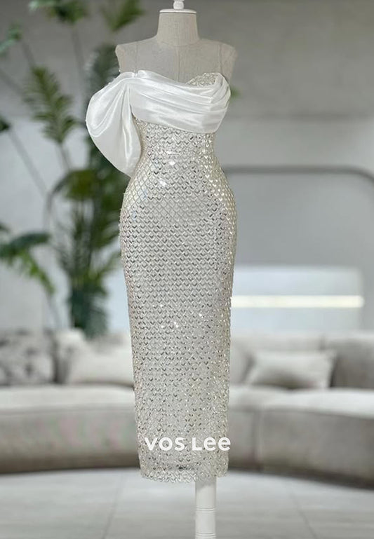 Sparkle Sequined Straight Off-the-shoulder Long Dresses Formal Occasion